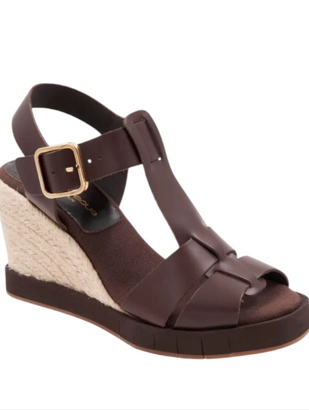 André Assous Farami Sole Motion espadrille wedge Brown sandals .. Size 9